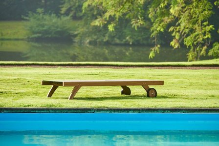 Traditional Teak KATE lounger / chaise longue (noir)