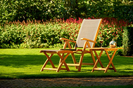 Traditional Teak KATE Si&egrave;ge Inclinable / R&eacute;glable (Taupe)