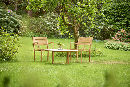 Traditional Teak MANON Table d&#039;appoint 100 x 70 cm