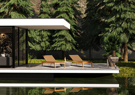 Traditional Teak NOAH lounger / chaise longue (Taupe)