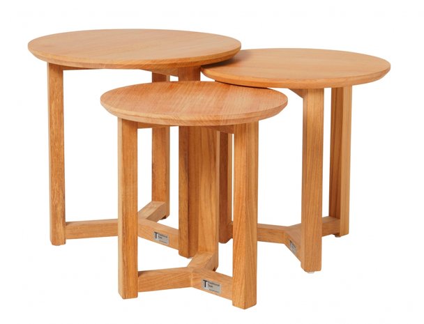 Traditional Teak MANON Table d'appoint &Oslash; 45 cm