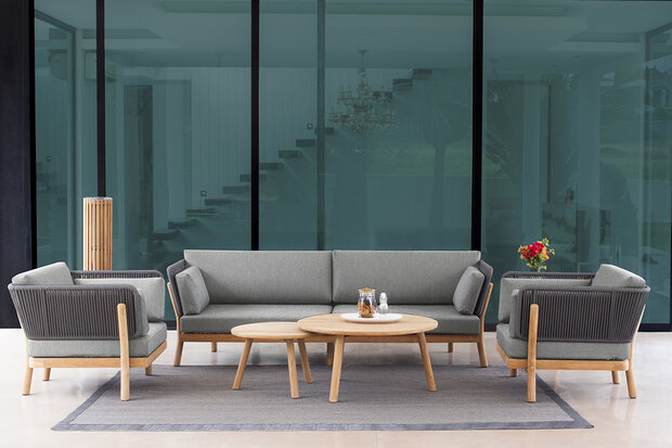 Traditional Teak MARCELLA Canap&eacute;-Lounge 3 si&egrave;ges