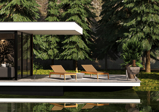 Traditional Teak NOAH lounger / chaise longue (Noir)