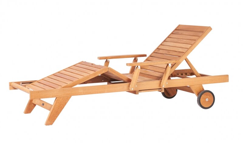 Traditional Teak LEAH lounger / chaise longue