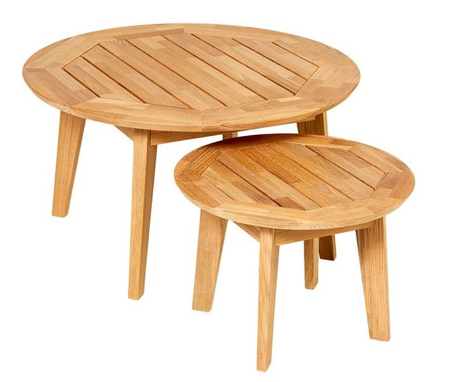 Traditional Teak DIANA MOSAIC table d'appoint &Oslash; 50 cm (en teck)