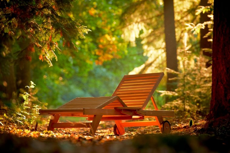 Traditional Teak LEAH lounger / chaise longue