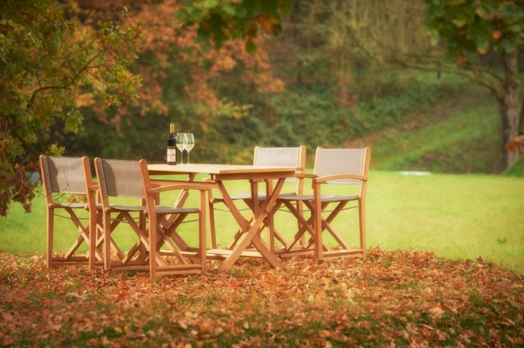 Traditional Teak KATE director chair (noir)