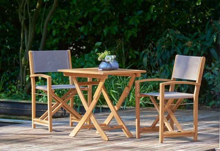 Traditional Teak KATE director chair (noir)