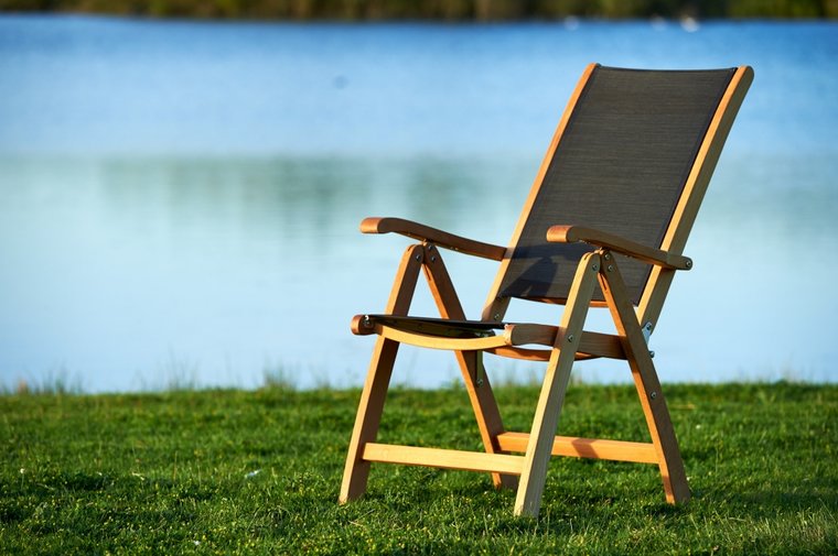 Traditional Teak KATE Si&egrave;ge Inclinable / R&eacute;glable (Noir)