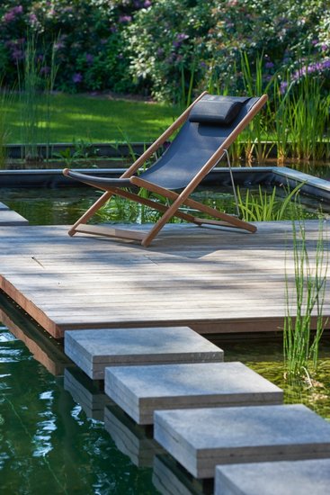 Traditional Teak KATE relax chair (noir)