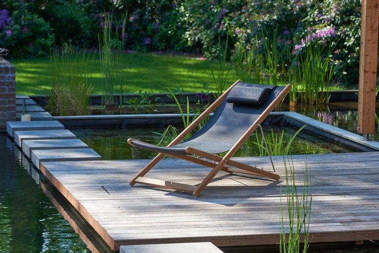 Traditional Teak KATE relax chair (noir)