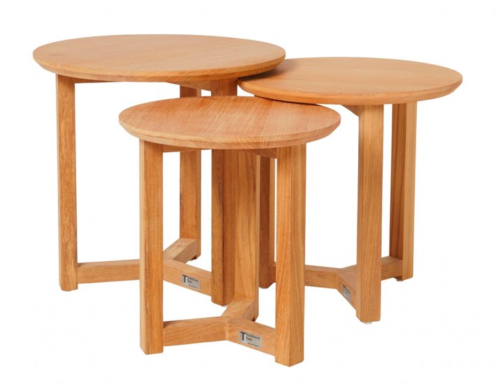 Traditional Teak MANON Table d'appoint &Oslash; 35 cm