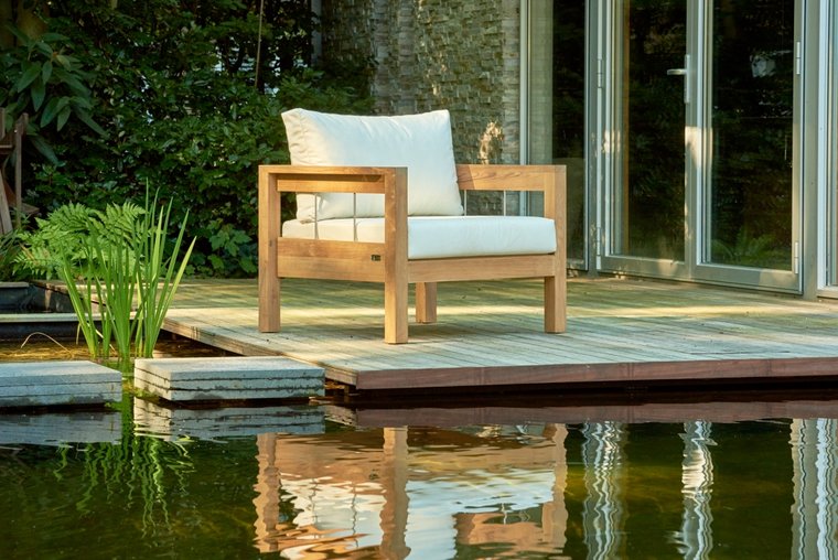 Traditional Teak MAXIMA lounge chair 