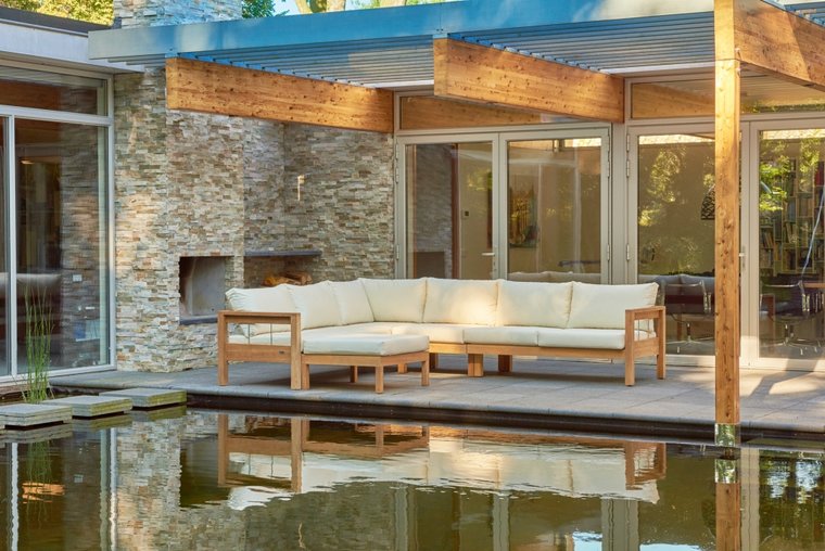 Traditional Teak MAXIMA lounge bench 2-seater 