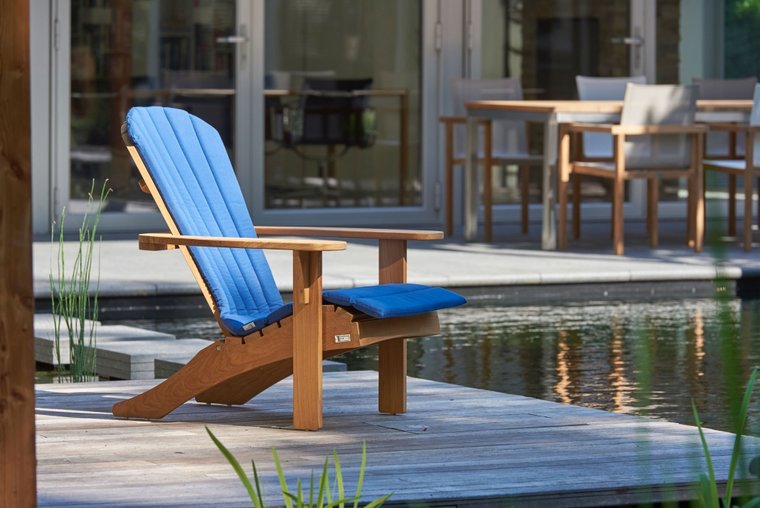 Traditional Teak SIENNA MOSA&Iuml;C beach chair / fauteuil de plage