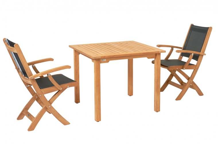 Traditional Teak KATE folding armchair / fauteuil pliant (Taupe)