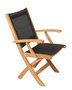 Traditional Teak KATE folding armchair / fauteuil pliant (Noir)