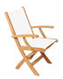Traditional Teak KATE folding armchair / fauteuil pliant (Blanc)