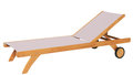 Traditional Teak KATE lounger / chaise longue (Taupe)